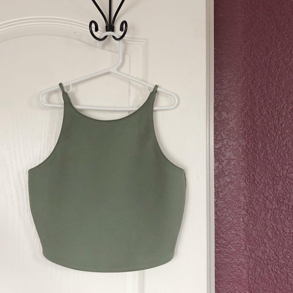 Revamped by Sirens Army Green Crop Top